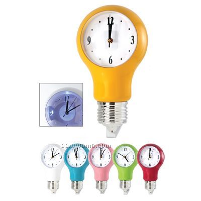 Light Bulb Wall Clock With Auto Light Sensor