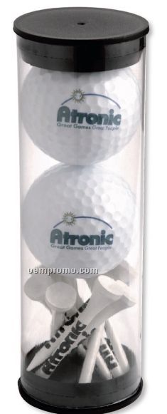 Pinnacle Gold Precision Golf Ball Tube W/ 2 Balls & 9 Tees