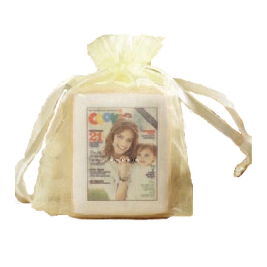 Rectangle Shortbread Cookie With Icing In Organza Bag