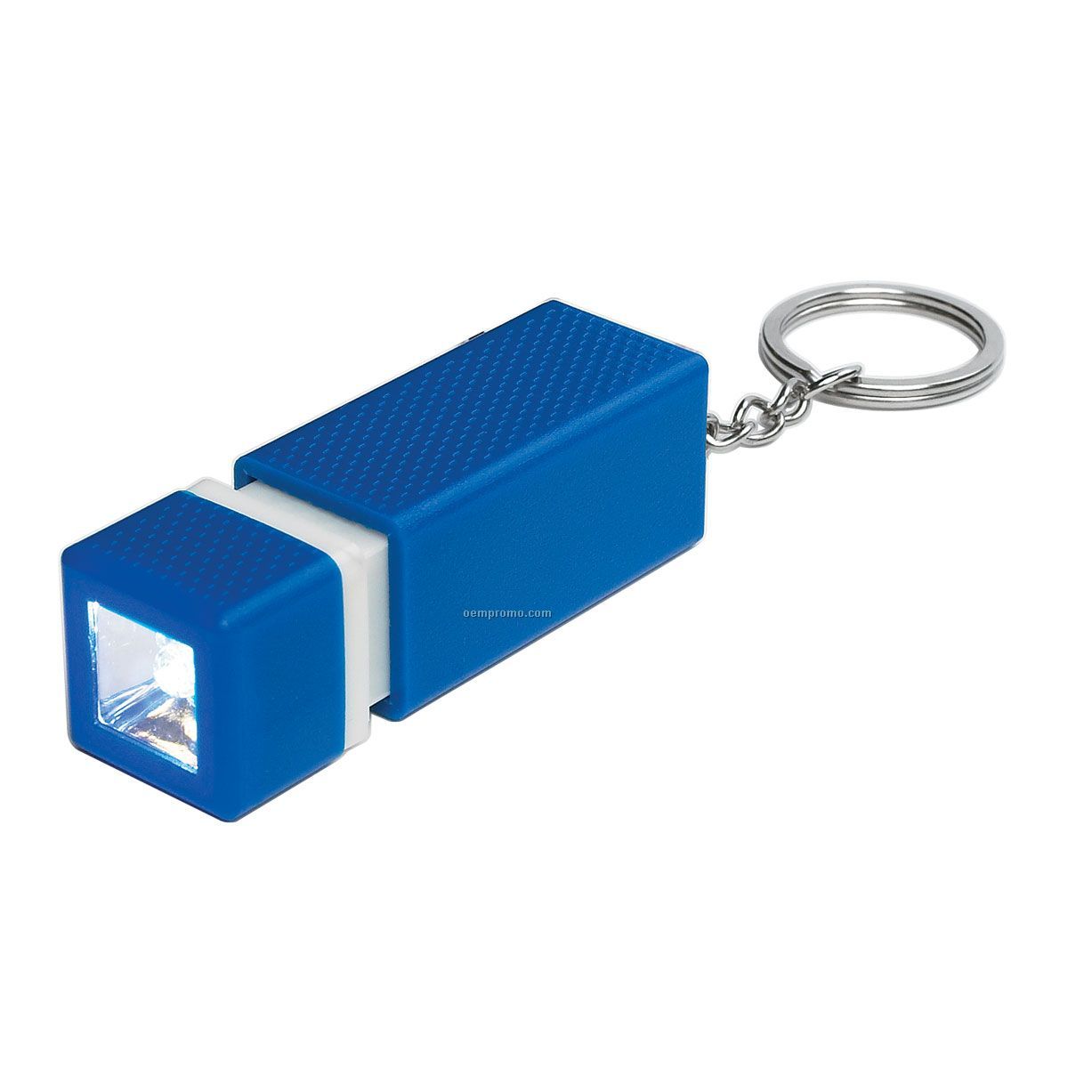 Square Pull Out Flashlight Keychain - Blue