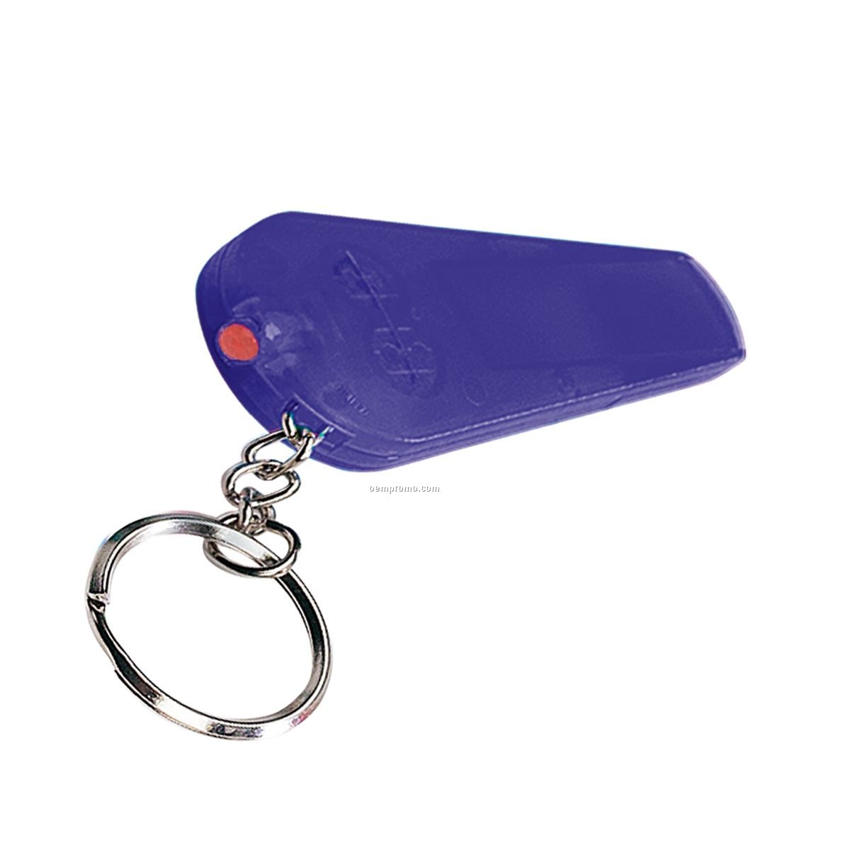 3-in-1 Purple Light Up Whistle Keychain W/ Red LED