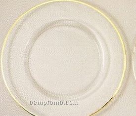 Elegance Turkish Glass Luster Gold Rim Charger - Set Of 4