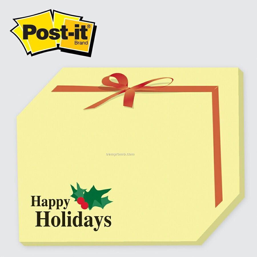Medium Holiday Package Post-it Die Cut Notepad (25 Sheets/3 & 4 Color)
