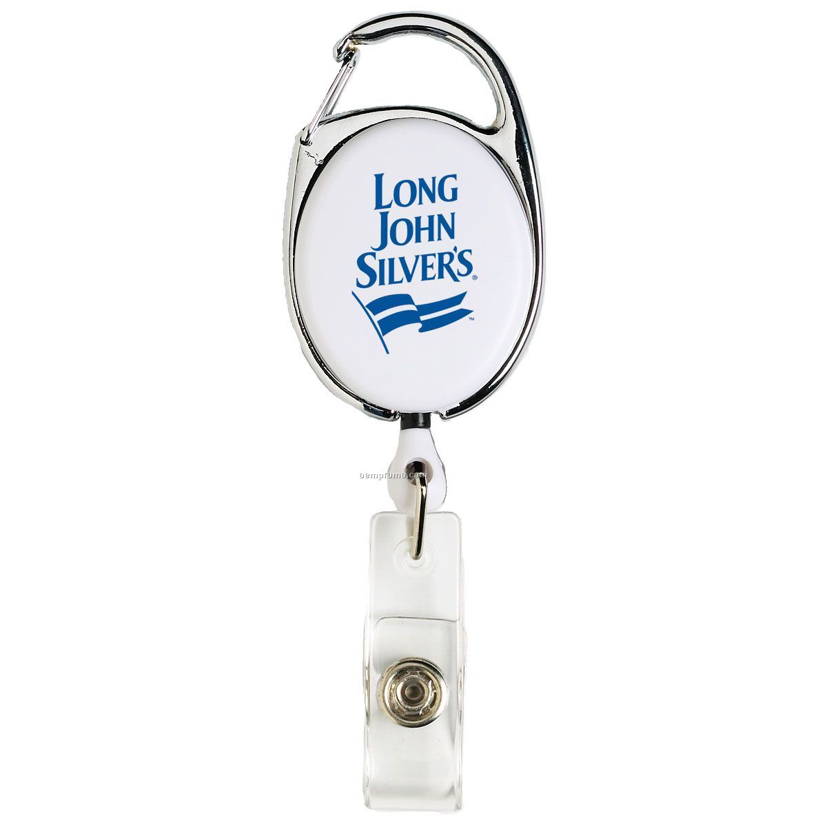 Silver Clip Oval Retractable Badge Reels