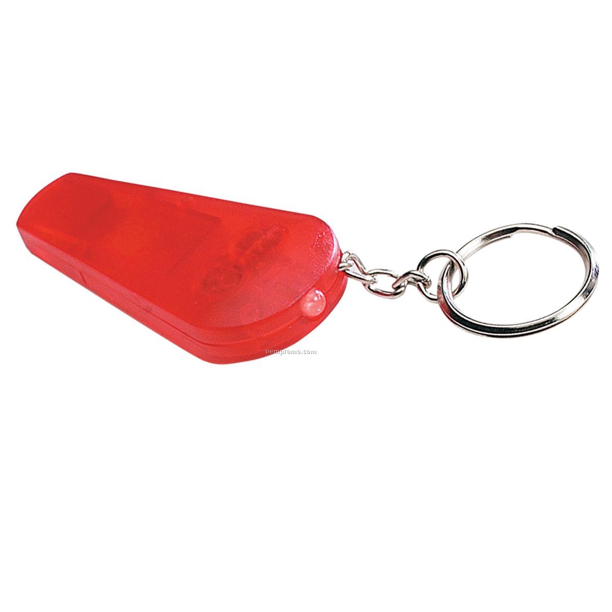 3-in-1 Red Light Up Whistle Keychain W/ Red LED