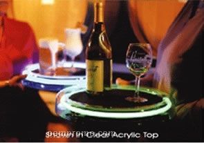 Green Round Light Up Serving Tray W/ 8 AA Battery Power