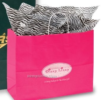 Hot Stamped Tinted White Paper Shopping Bag (10"X5"X13")