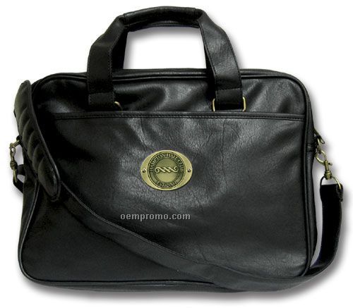 Leatherette Portfolio Bag W/ Logoed Medallion (Die Struck)