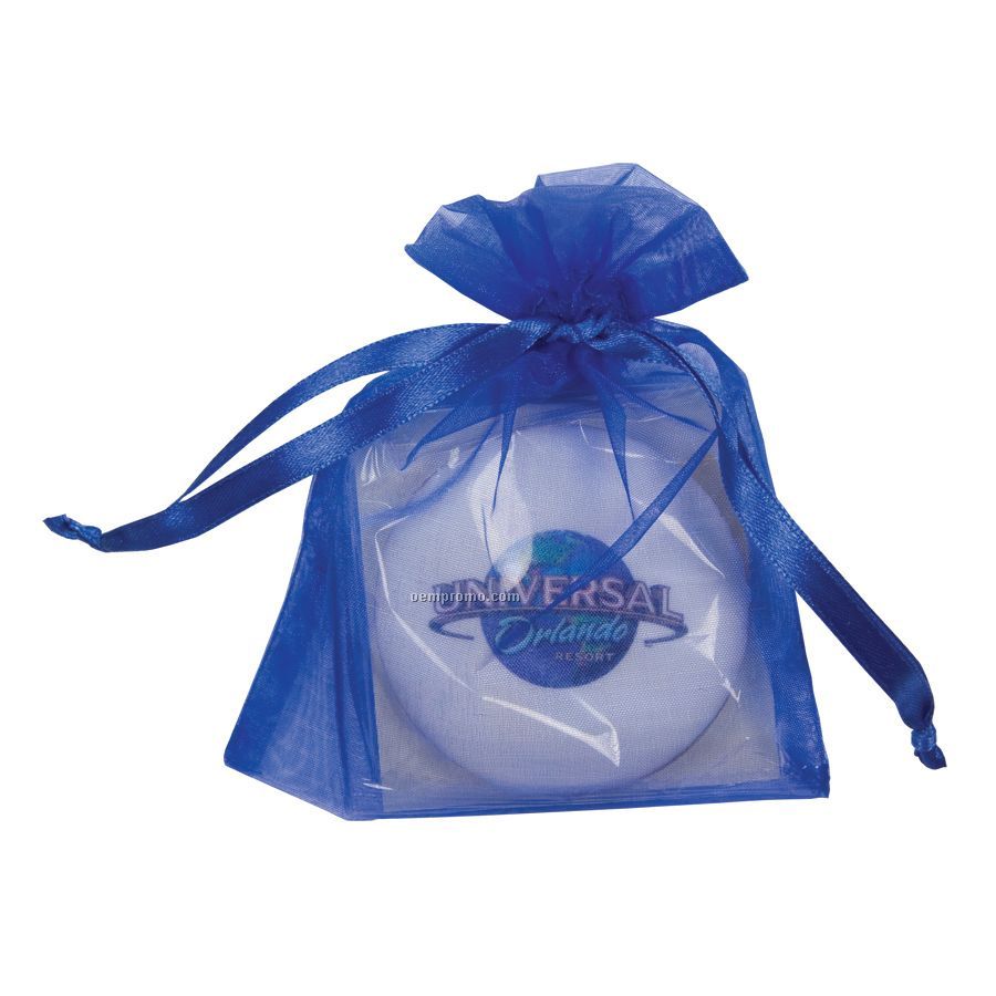 Round Shortbread Cookie With Icing In Organza Bag