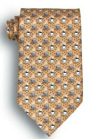 Wolfmark Novelty Neckwear Daily Grind 100% Silk Tie (58"X3-7/8")