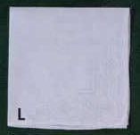 13" Ladies White Handkerchief With Three Oval Border