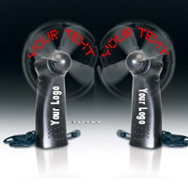 Black Light Up Message Fan W/ Red LED (9 Week Delivery)