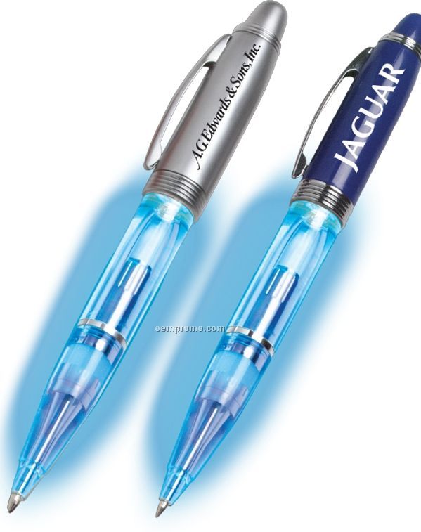 Silver Barrel Metal Light Up Pen (Overseas 8-10 Weeks)