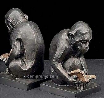 Bronzed Monkey Book Ends