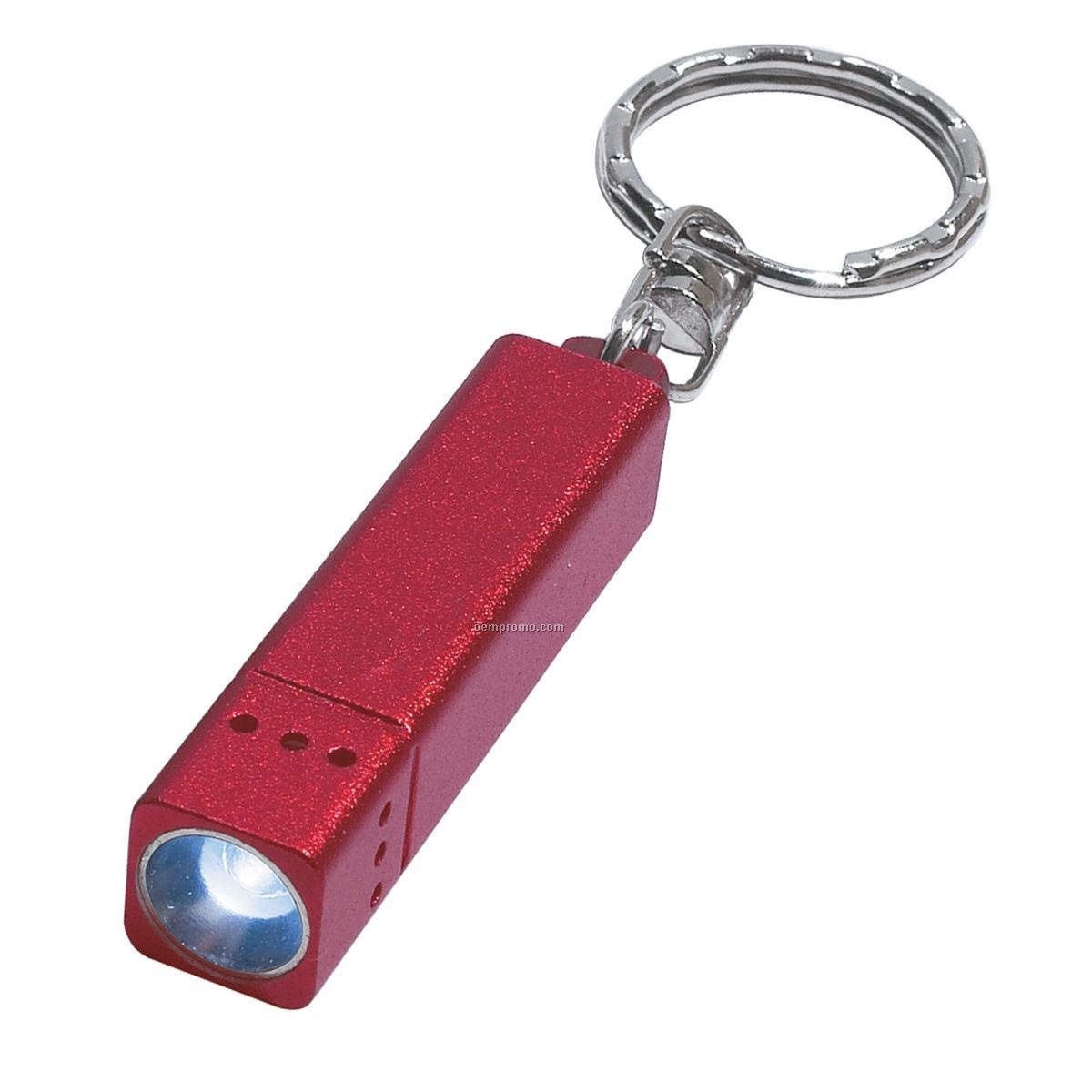 Red Square Flashlight Keychain