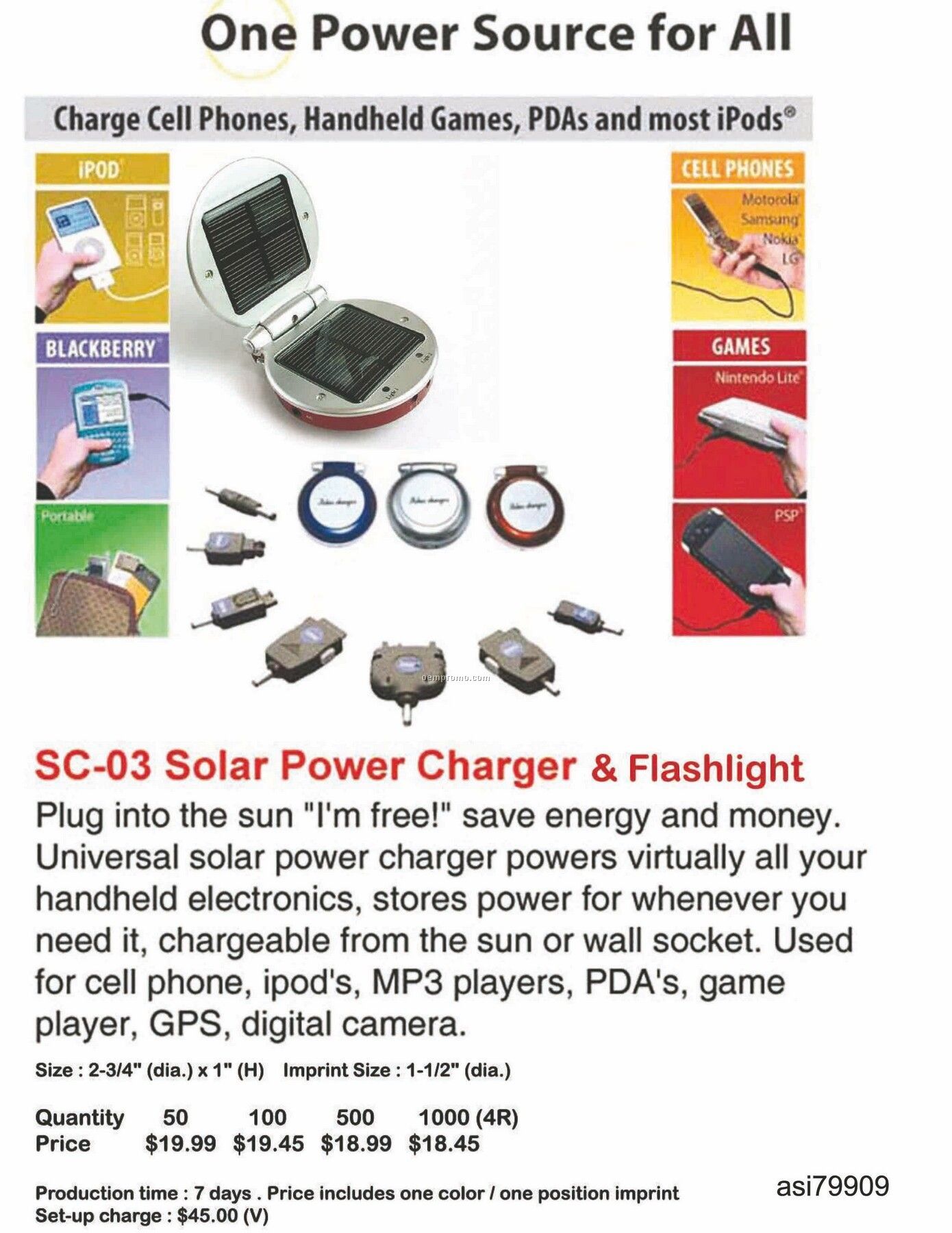 Solar Power Charger For Iphone, Ipod , Blackberry