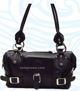 2 Tone Equestrian Bag W /Double Handle / Multi