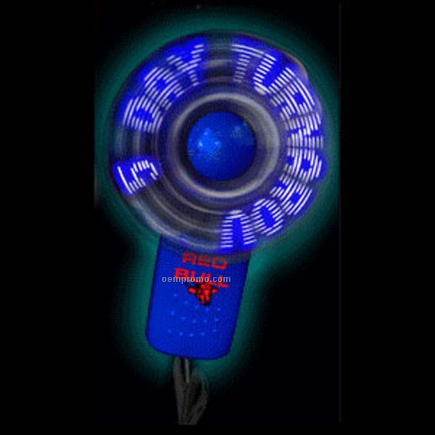 Blue Body Light Up Message Fan W/ Blue LED
