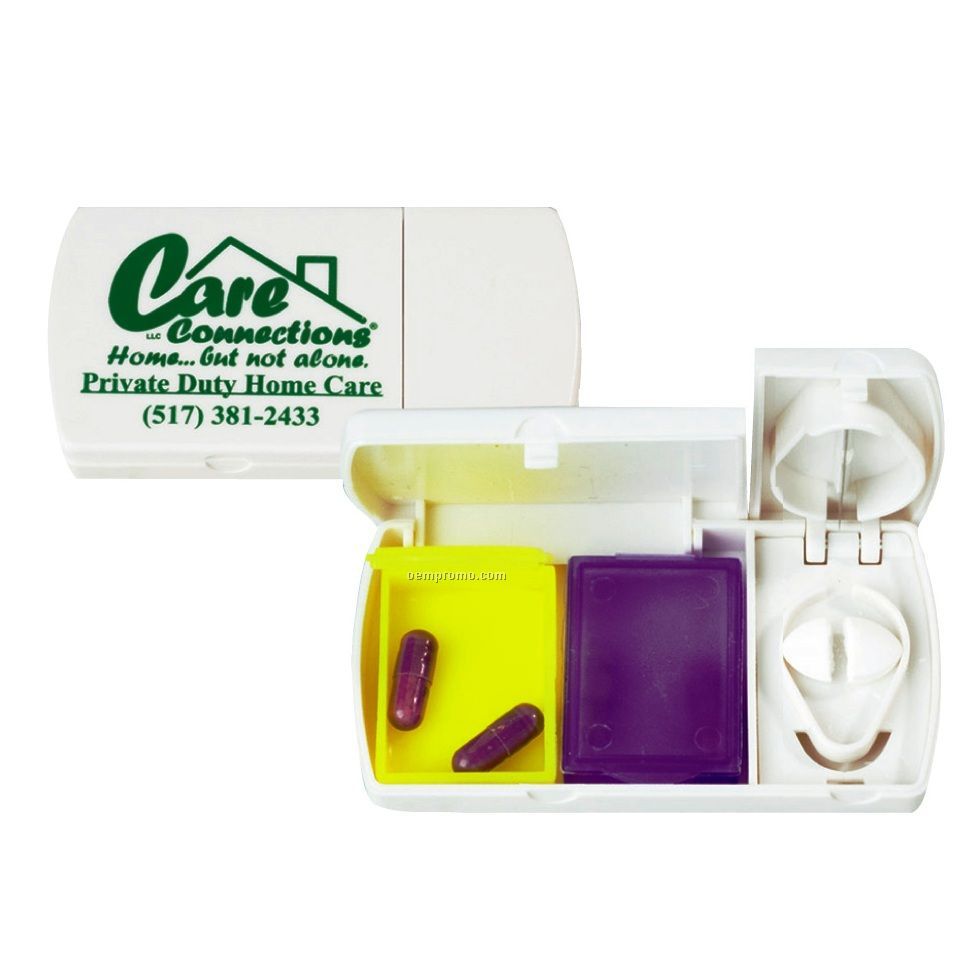 2-color Pill Box W/ Cutter