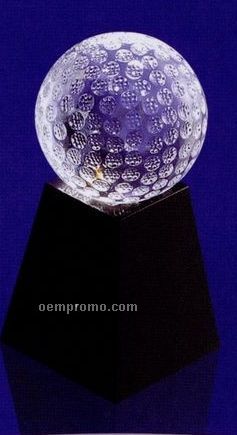 60 Mm Optical Crystal Globe Award W/ Marble Base