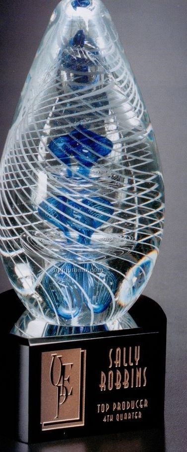 Art-glass Gallery Crystal Synergy Award On Black Base