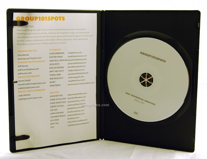 DVD Replication Retail In Black Slim Amaray Case, 4-panel 4/4 Insert (Dvd9)
