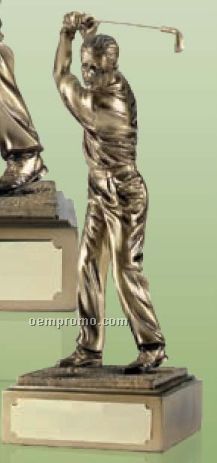 Swatkins Golf Awards Male Golfer Figures In An Antique Gold Finish /6