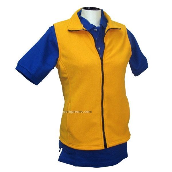 Women's Premium Micro Fleece Vests W/ Full Zip