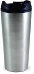 16 Oz. Brushed Stainless Elite Travel Mug With Plastic Liner And Snap Lid