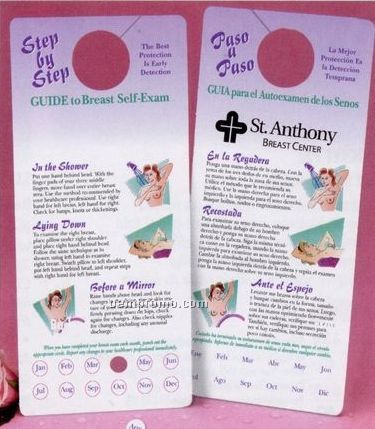 Breast Self-exam Punch-out Reminder Shower Card Hanger (Bilingual)