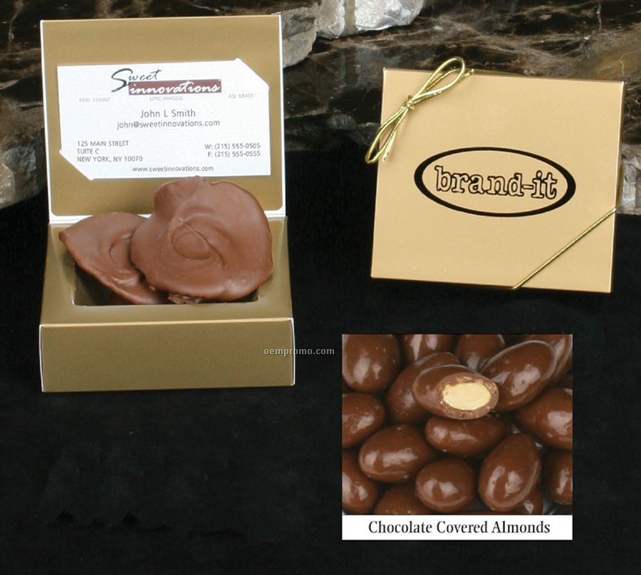 Chocolate Covered Almonds - 4 Oz. - Business Card Gift Box