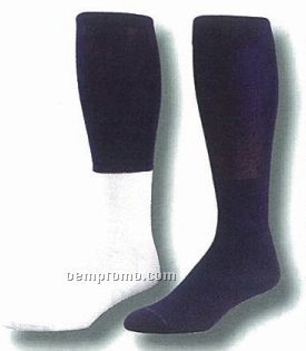 Colored Top Or Solid Nylon Top Heel & Toe Football Socks (7-11 Medium)