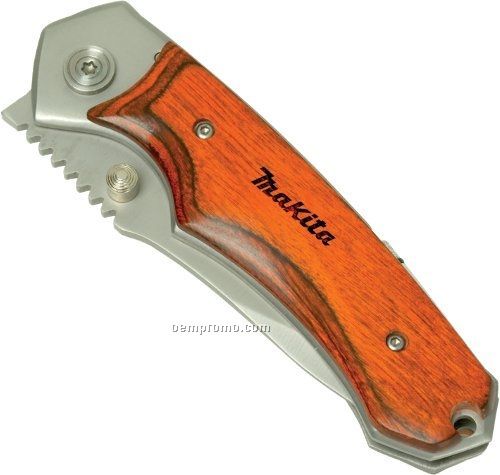 Wood Handle Sport Knife W/ Light
