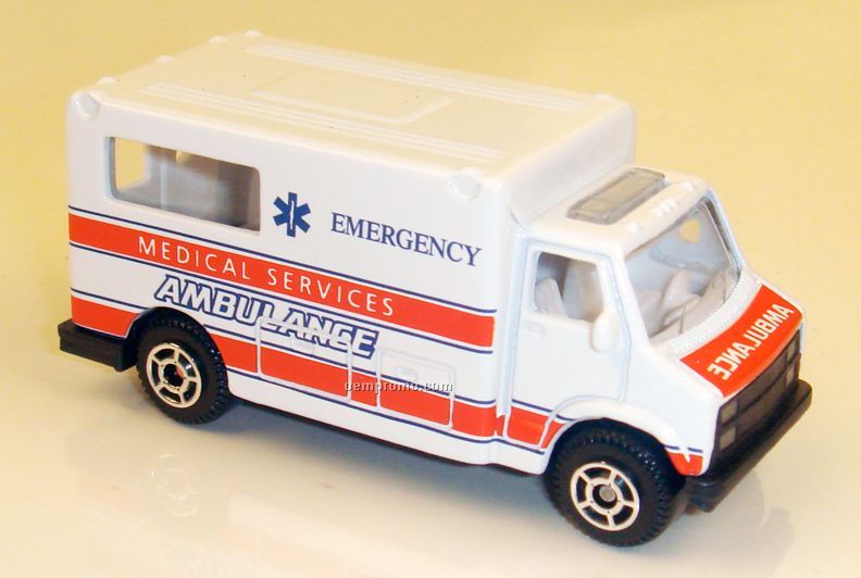 3"X1-1/4"X3/4" Diecast Ambulance