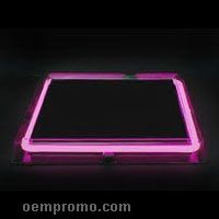 Pink Square Light Up Serving Tray W/ 8 AA Battery Power