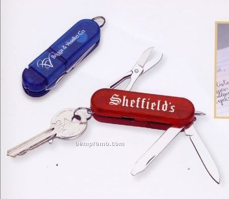 Pocket Knife & Pen Combination With Keychain & Light