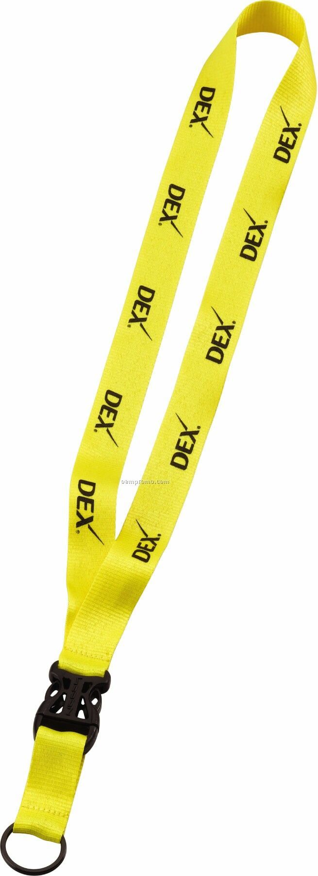 3/4" Polyester Snap Buckle Release Lanyard With Metal Split Ring