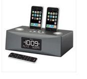 Ihome Dual Dock Alarm Clock Radio For Iphone & Ipod (Silver)