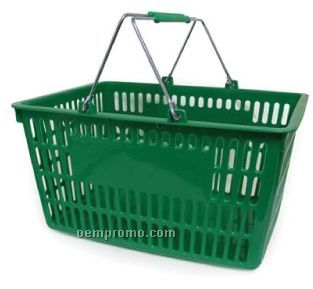 Plastic Shopping Basket W/ Metal Handle