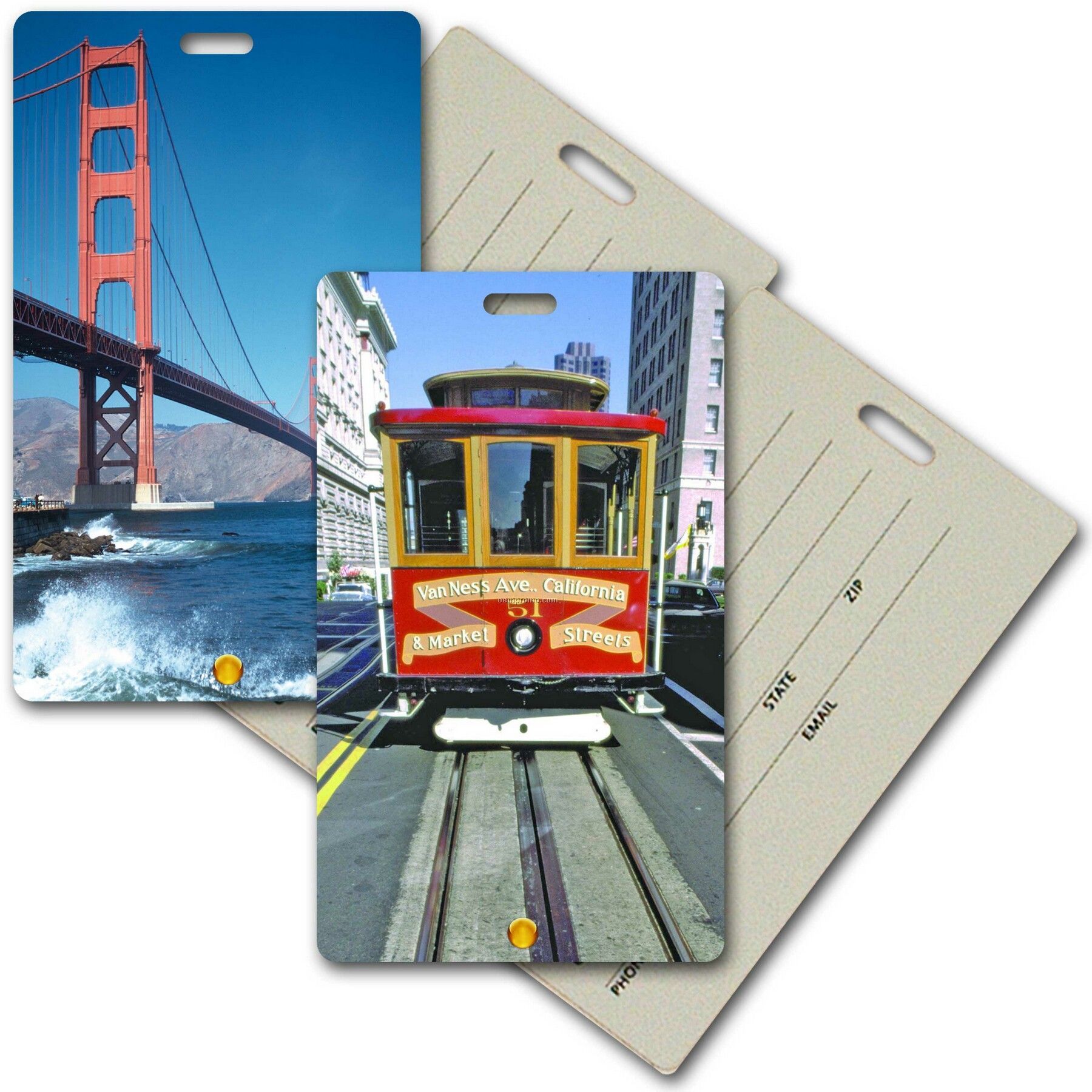 Privacy Tag W/3d Lenticular Images Of San Francisco Landmarks (Blanks)