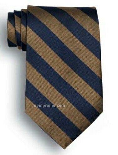 School Stripes Tie - Navy & Tan