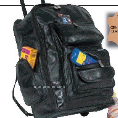 Embassy Italian Stone Design Genuine Leather Backpack/ Cart