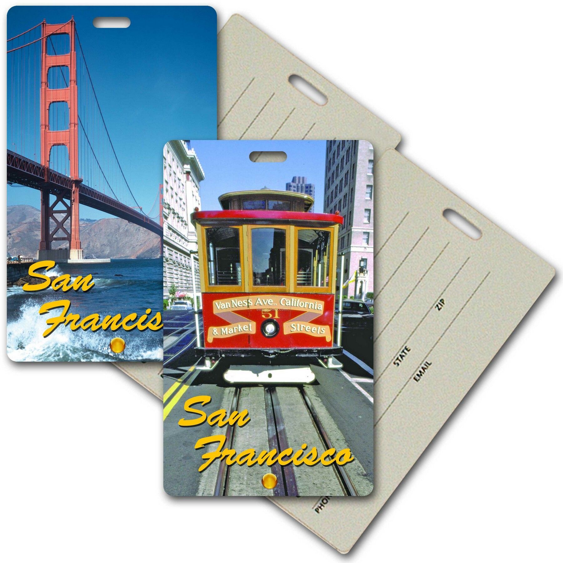 Privacy Tag W/3d Lenticular Images Of San Francisco Landmarks (Custom)