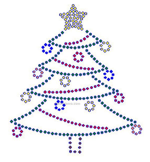 Small Christmas Tree Rhinestone Transfer