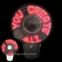 White Body Light Up Message Fan W/ Red LED