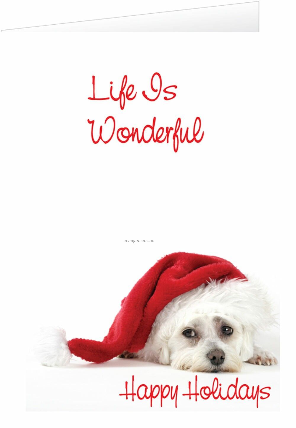 Puppy In Santa Hat Holiday Greeting Card
