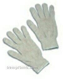Gray Economy Cotton/ Polyester Blend String Gloves (Small)