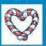 Holidays Stock Temporary Tattoo - Candy Cane Heart (1.5"X1.5")