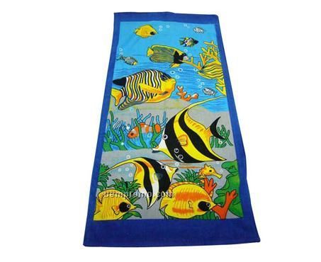 Beach Towel W/ Fish Images