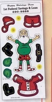 Peel N Play Christmas Sticker Sheet W/Repositionable Santa Claus & Clothing